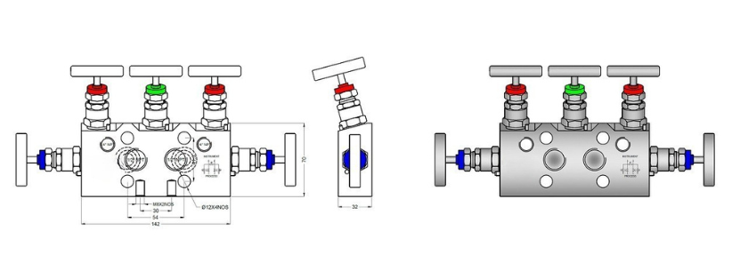 Pipe Gauge 90° Syphon Main View